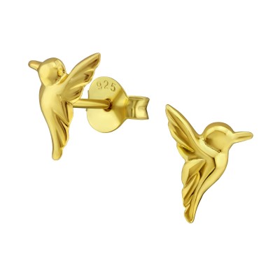 Goldene Kolibri-Ohrringe
