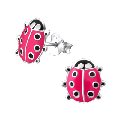 Ladybug Pink Earrings